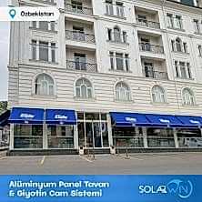 Alüminyum Panel Tavan ve Giyotin Cam Sistemi Özbekistan 2