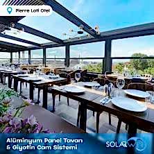Alüminyum Panel Tavan ve Giyotin Cam Sistemi Pierroloti Otel 1