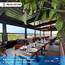 Alüminyum Panel Tavan ve Giyotin Cam Sistemi Pierroloti Otel 5