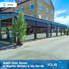 Sabit Cam Tavan ve Giyotin Sistem ve Zip Perde İsveç 3